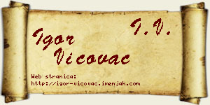 Igor Vićovac vizit kartica